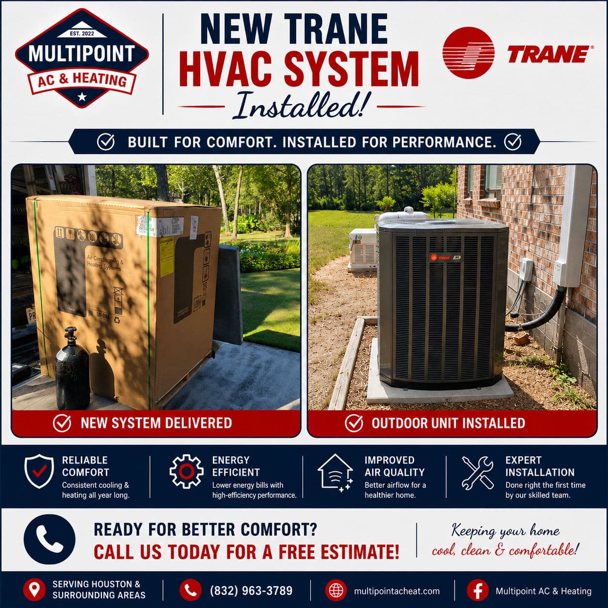 New Trane AC System Installed in Houston image