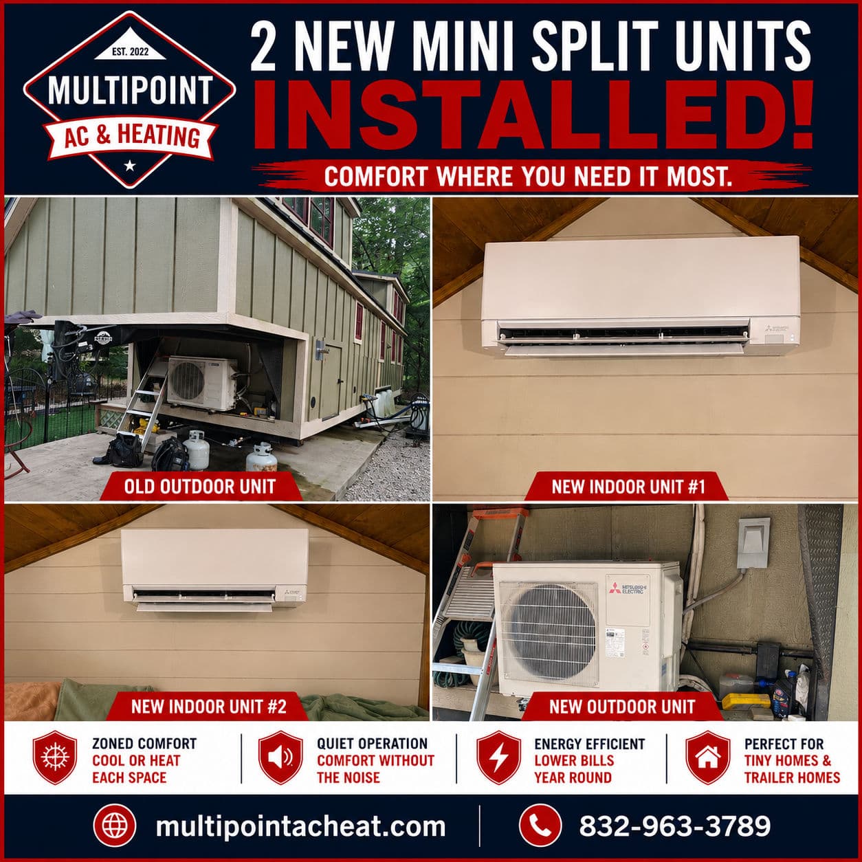 2 Mini Split Units Installed for Zoned Comfort in Houston image