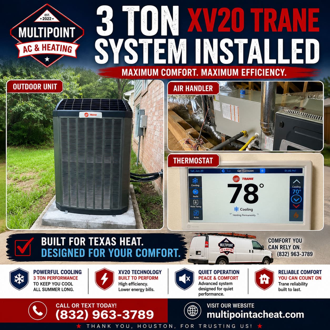 3-Ton Trane XV20 Install Built for Houston Heat image