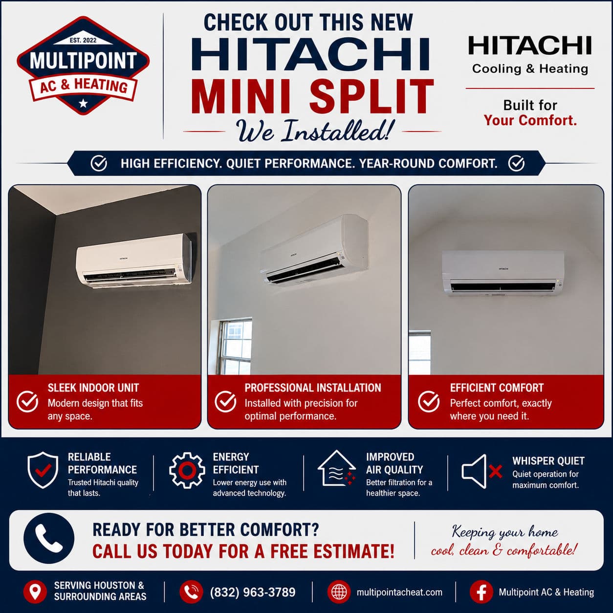 Project Hitachi Mini Split Installation in Houston image