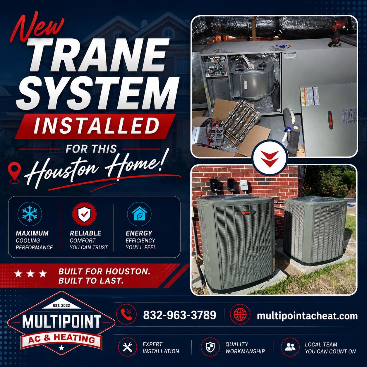 New Trane AC System Installed for a Houston Home image