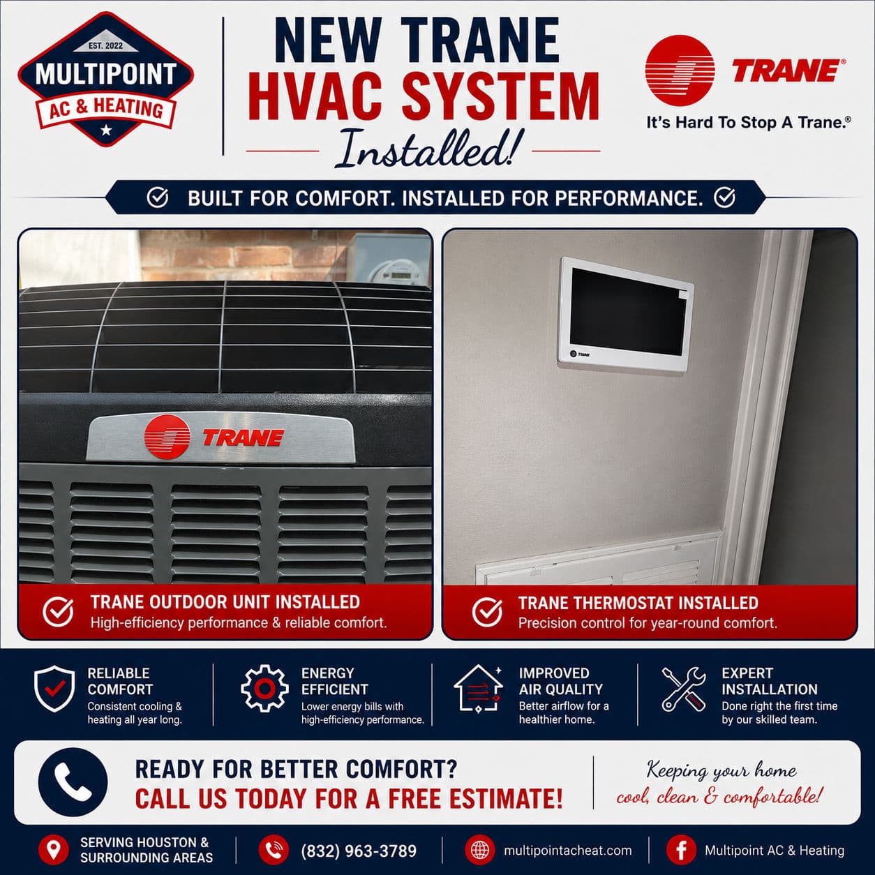 Project New Trane HVAC System Installed in Houston image
