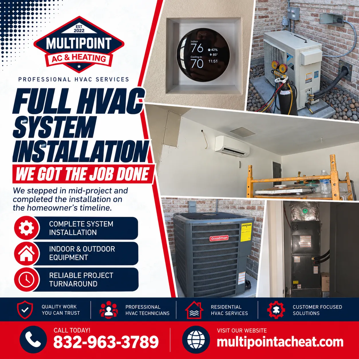 Houston HVAC Install Rescued and Finished Right image